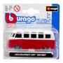 Машинка металлическая (коллекционная) "Volkswagen Van: Samba", красный (Bburago)