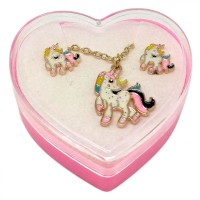 Детский набор украшений: кулон+серьги (Пони светло-розовые)