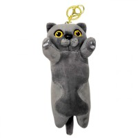 Брелок кот батон 17см (СЕРЫЙ)