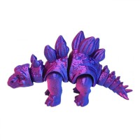 Іграшка рухлива 3D Динозавр 18 см, Стегозавр (ФІОЛЕТОВИЙ  ГРАДІЄНТ)