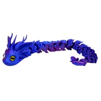 Іграшка рухлива 3D Королівський Дракон 32см (СИНІЙ)