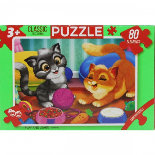Пазлы Сказка, 80 эл игривые котики (Dankotoys)