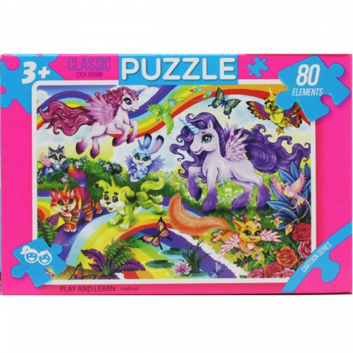 Пазлы Сказка, 80 эл пони со зверятами (Dankotoys)