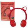 Наушники беспроводные, подсветка, Bluetooth, (КРАСНЫЕ) (MiC)