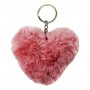 Брелок "Серце" хутряне, рожеве (MiC)