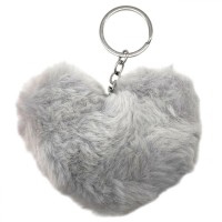 Брелок Серце хутряне (СІРЕ)