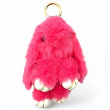 Брелок кролик хутряний, кораловий (14 см)