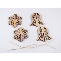 Набір дерев'яних новорічних іграшок (2 фігурки)