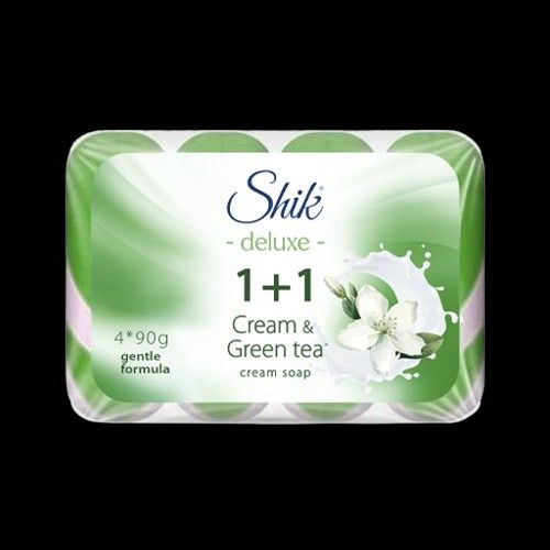 Shik 1+1 Deluxe, крем-мыло туалетное (4*90г) крем/зеленый чай (Shik)