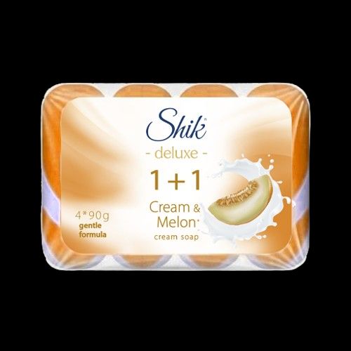 Shik 1+1, Deluxe, крем-мыло туалетное (4*90г) крем/дыня (Shik)