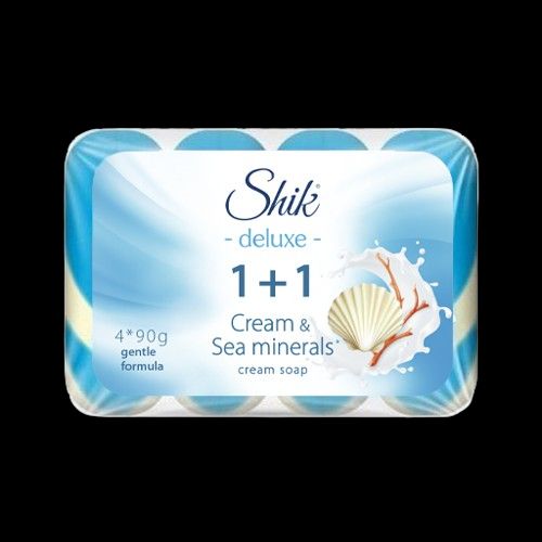 Shik 1+1 Deluxe, крем-мыло туалетное, 4*90г, крем/морские минералы (Shik)