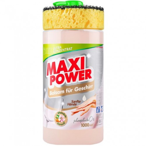 Средство-бальзам для мытья посуды "MAXI POWER, Миндаль" 1л (MAXI POWER)
