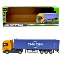 ФУРА АВТОПРОМ (ЖОВТА) КАБІНА (СИНІЙ) ПРИЧІП (довжина - 33 см) світло, звук