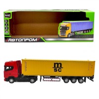 ФУРА АВТОПРОМ (ЧЕРВОНА) КАБІНА (ЖОВТИЙ) ПРИЧІП (довжина - 33 см) світло, звук