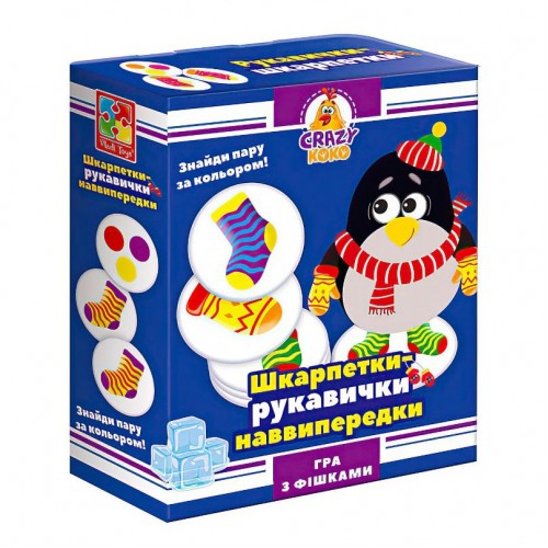 Игра настольная "Crazy Koko: Носки-перчатки", укр (Vladi Toys)