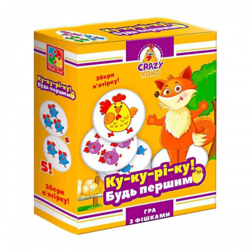 Игра настольная "Crazy Koko: Ку-ку-ре-ку!" (укр) (Vladi Toys)