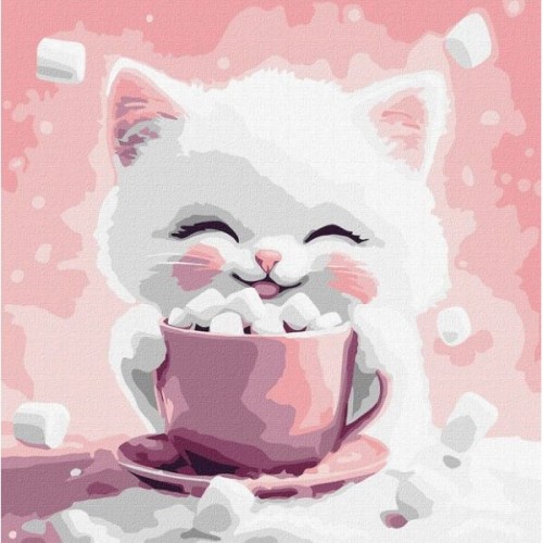 Картина по номерам "Какао для котика (картина № 2)" 30x30 см (Ідейка)