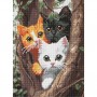 Алмазная мозаика "Котики на дереве" 30x40см (Ідейка)