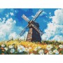 Алмазна мозаїка "Млин посеред поля" 30x40см (Ідейка)