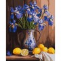 Картина по номерам "Ирисы в вазе и лимоны" 40x50см (Ідейка)