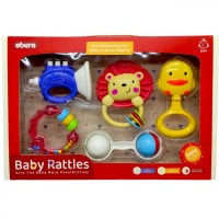 Набор погремушек (5 шт), разных форм и цветов