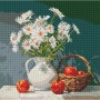 Алмазная мозаика "Букет ромашек с яблоками" 40x40см (Ідейка)