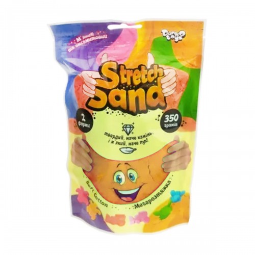Кинетический песок "Stretch Sand" укр 350 г оранжевый (Dankotoys)