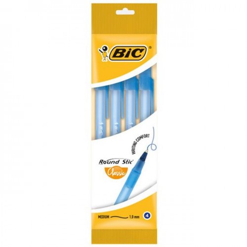 Ручка "BIC Round Stic" Синяя 4 шт (BIC)