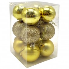 Новорічні прикраси  12 штук, діаметр - 4,5 см (ЗОЛОТІ)