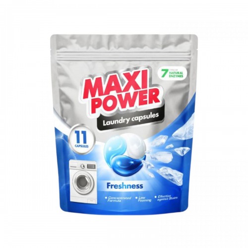 MAXI POWER Капсулы для стирки универсальные Свежесть 11шт (MAXI POWER)