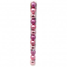 Новорічні прикраси  12 штук, діаметр - 3 см (РОЖЕВІ)