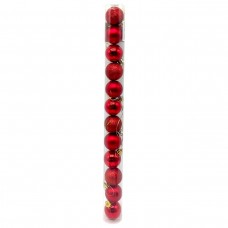 Новорічні прикраси  12 штук, діаметр - 3 см (ЧЕРВОНІ)