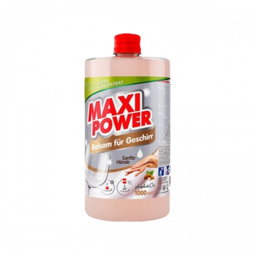 MAXI POWER Средство-бальзам для мытья посуды Миндаль 1л запаска (MAXI POWER)
