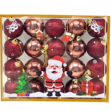 Новорічні прикраси, 20 штук, кульки, D = 4,5 см, у слюді