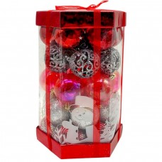 Новорічні прикраси, 35 штук, кульки, D = 5 см, в слюді