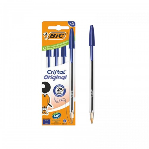 BIC Ручка Cristal Синяя 4 бл. (BIC)