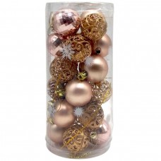 Новогодние украшения, 24 штуки, шарики, D=4 см, в слюде