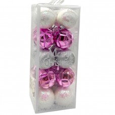 Новогодние украшения, 20 штук, шарики, D=5 см, в слюде