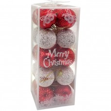 Новогодние украшения, 20 штук, шарики, D=5 см, в слюде