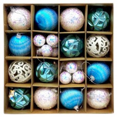 Новорічні прикраси, 28 штук, кульки, D = 2,5 см та 5 см, в коробці