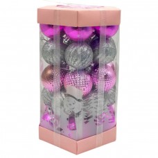 Новогодние украшения, 35 штук, шарики, D=5 см, в слюде