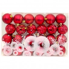 Новогодние украшения, шарики, 18 штук, (КРАСНЫЕ)