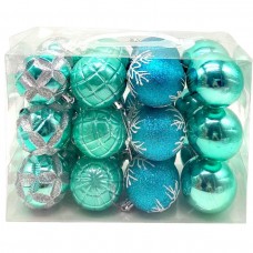 Новогодние украшения, 24 штук, шарики, D=5,5 см, в слюде
