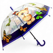 Детский зонтик-трость, длина (65 см, диаметр - 73 см), темно синий