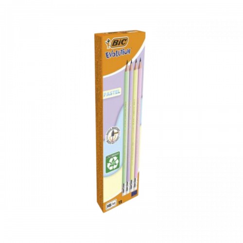 BIC Карандаш Evolution Пастель Резина 12уп (BIC)