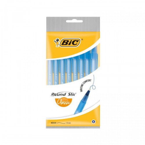 BIC Ручка Round Stic Синяя 8 уп. (BIC)
