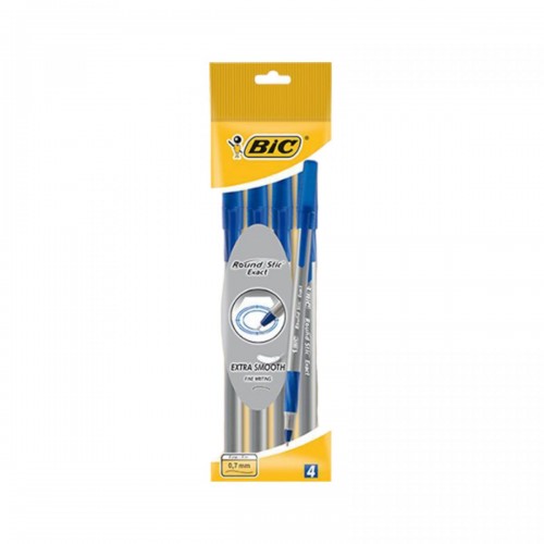 BIC Ручка Round Stic Exact Синяя 4уп. (BIC)