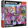 Пазли - (4в1) - "Напружений день"/Монстр Хай (Trefl)
