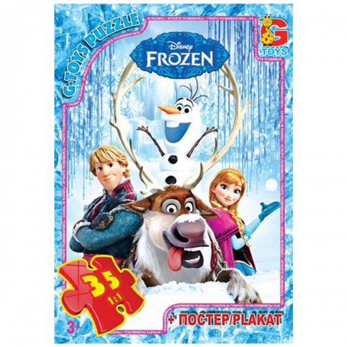 Пазли "Холодне серце", 35 елементів + плакат (Gtoys)