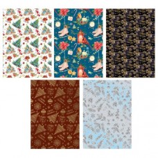 Набір паперу для пакування подарунків (по 5 штук 5 видів з серії, рулон з 25 штук) 1 аркуш - 70х100 см